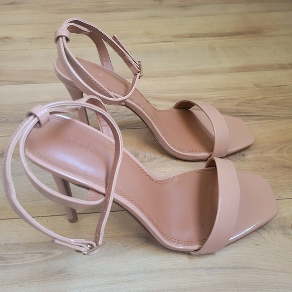 Asos Design Neva Barely There Heeled Sandals Nude Size 10 - Picture 3 of 10